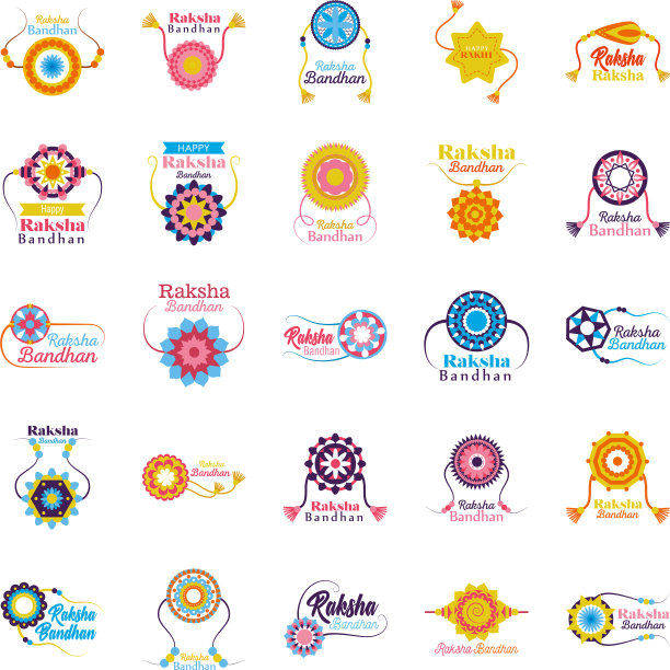 Raksha bandhan腕带套装设计图片下载