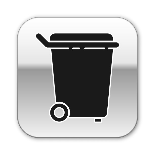 黑色垃圾桶图标孤立在白色背景图片下载