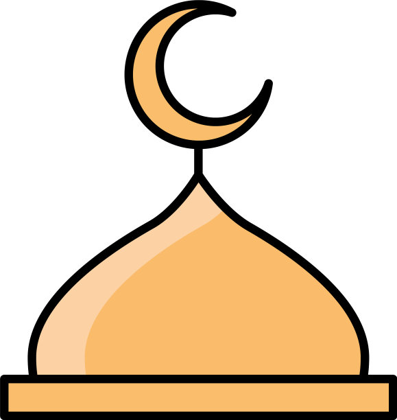 开斋节期间，穆巴拉克伊斯兰教寺庙神圣分界线图片下载