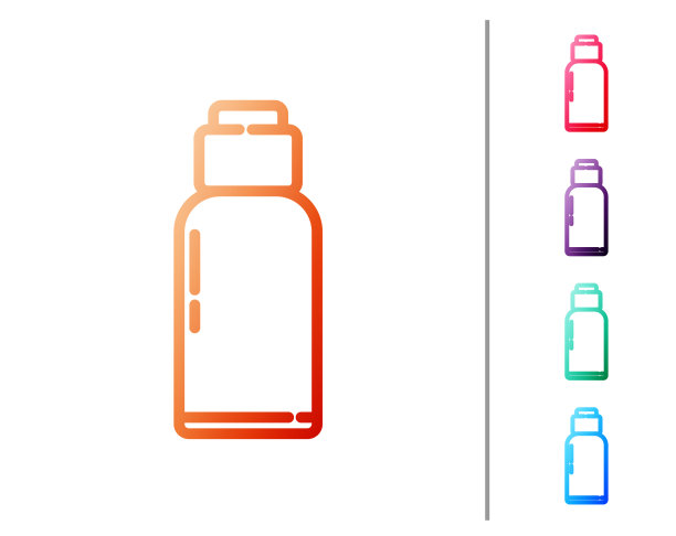 红色线水壶水壶图标隔离上图片下载