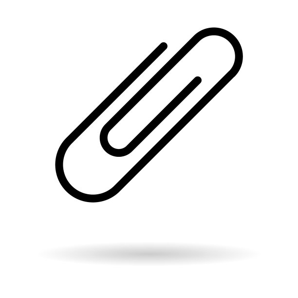 回形针与阴影黑色孤立的颜色图片下载