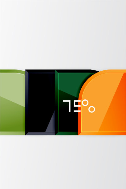 光滑的玻璃方块与圆形元素几何图片下载