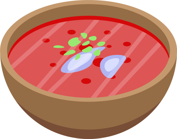 红色罗宋汤图标等距样式图片下载