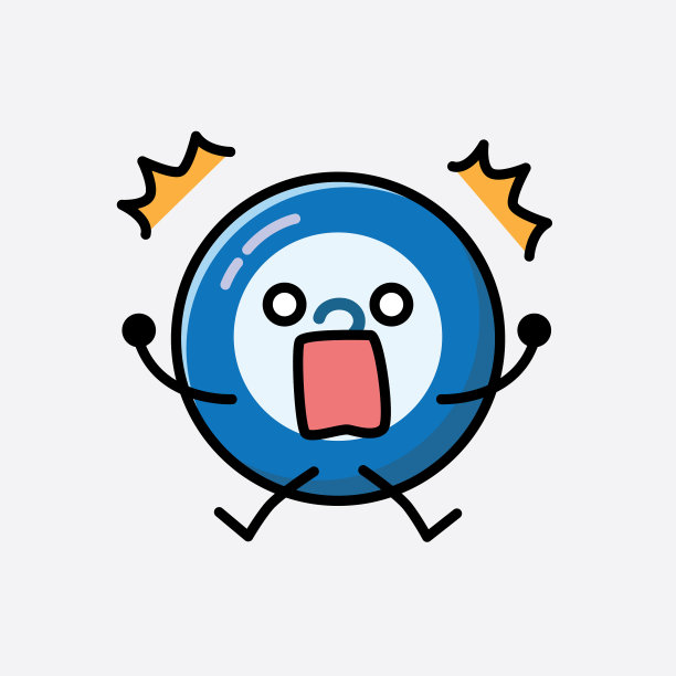 可爱的台球吉祥物人物在平图片下载