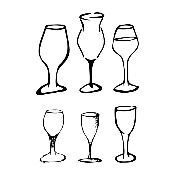 手绘涂鸦玻璃套轮廓草图图片下载