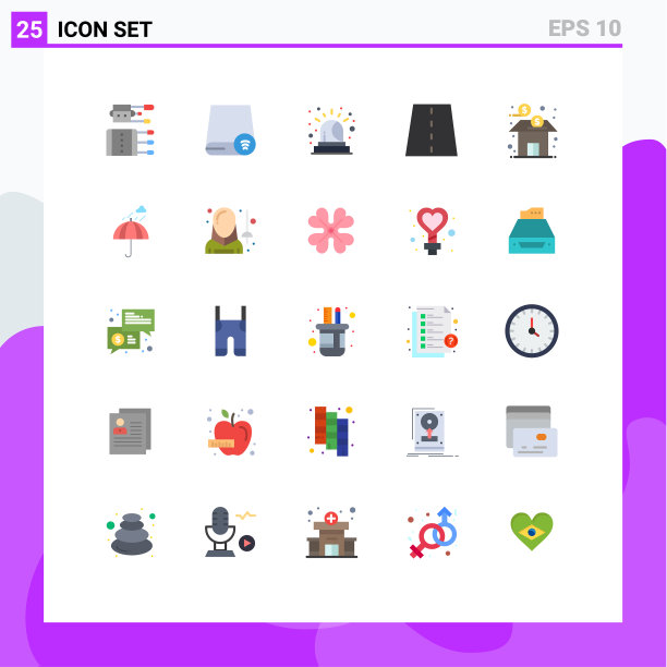 移动界面平色设25个象形图图片下载