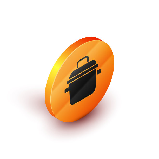 等距烹饪锅图标孤立在白色图片下载