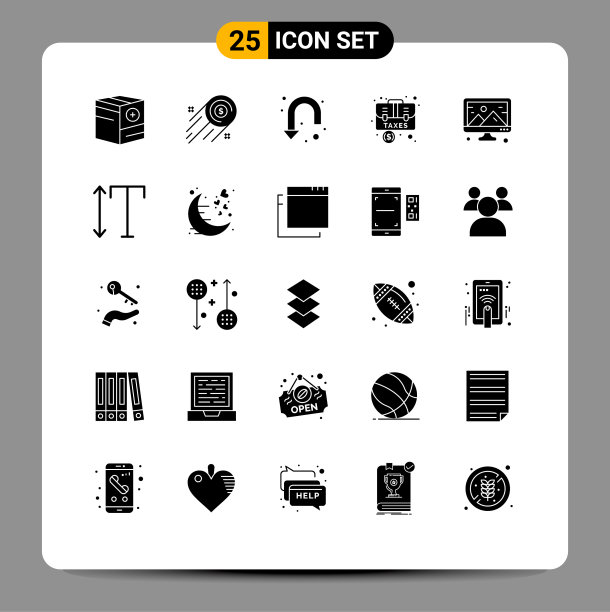25个创意图标的现代符号和符号图片下载