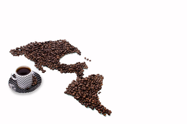 这是一张用咖啡豆做成的美国地图图片下载