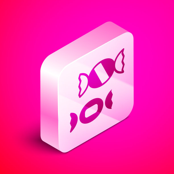 等距糖果图标孤立在粉红色的背景图片下载