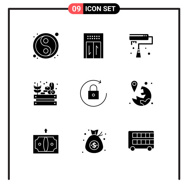 股票图标包9行符号和符号图片下载