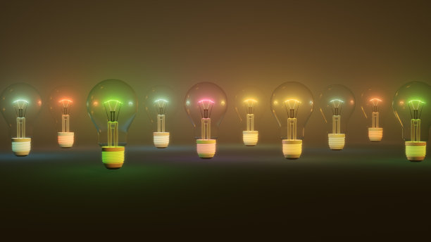 彩色灯泡背景图片下载