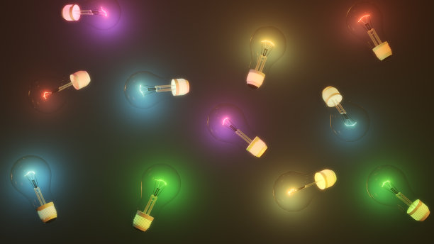 彩色灯泡背景图片下载