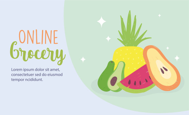 网上市场水果新鲜食品杂货店家图片下载