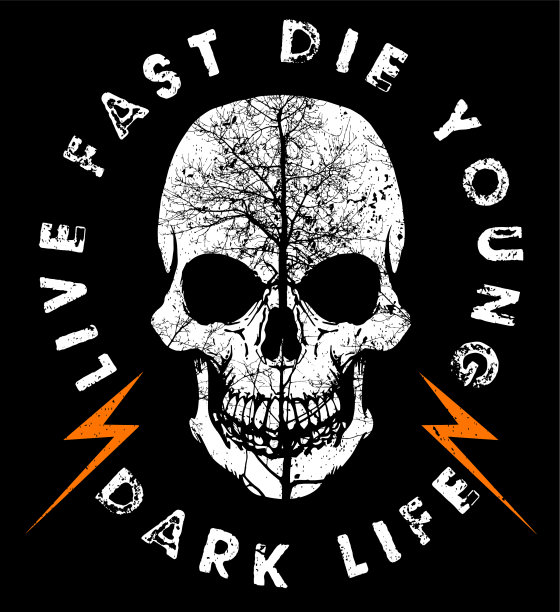 骷髅t恤图形设计图片下载