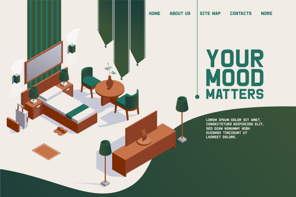 概念酒店房间内景绘制图片下载