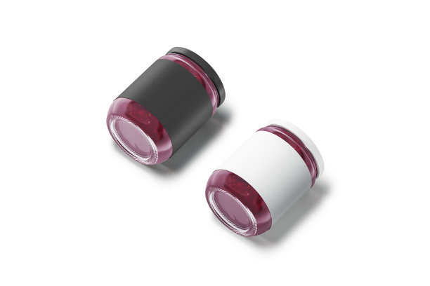 空白玻璃罐与黑白标签，盖模型图片下载