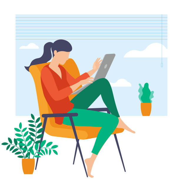 年轻女子在做外包工作图片下载