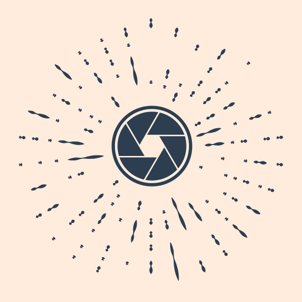 黑色相机快门图标隔离在米色图片下载