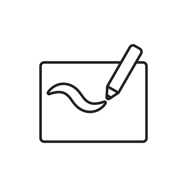 线条白板与铅笔图标图片下载