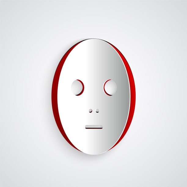 剪纸面部美容面膜图标隔离上图片下载