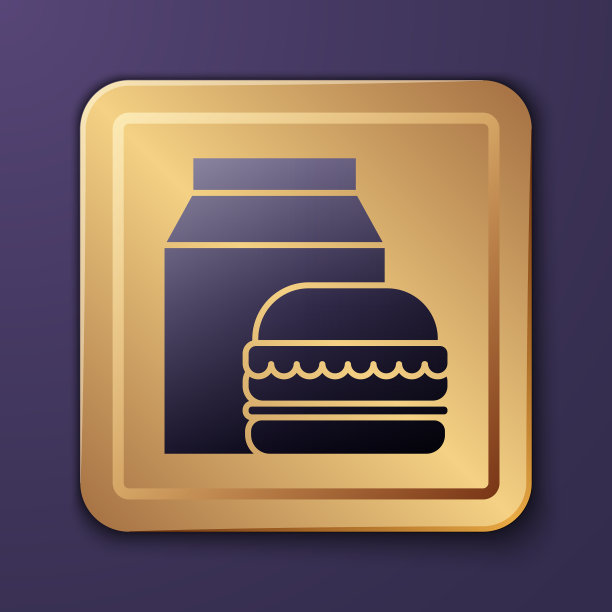 紫色的在线订购和汉堡外卖图标图片下载