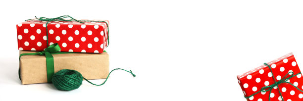 圣诞横幅与礼物盒和新年装饰图片下载