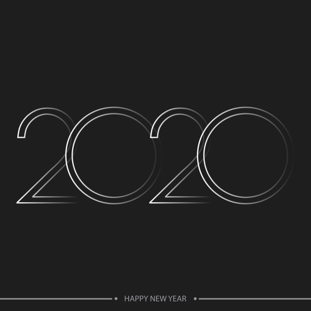 2020年快乐卡片，带行文字图片下载