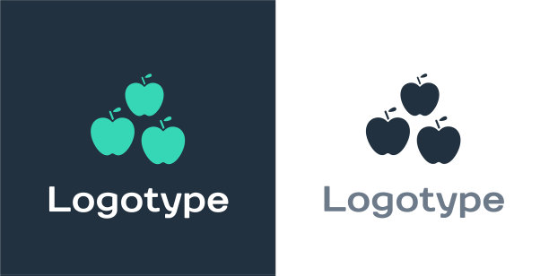 标识型苹果图标孤立在白色背景图片下载