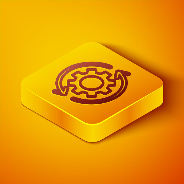 等距线齿轮和箭头作为工作流概念图片下载