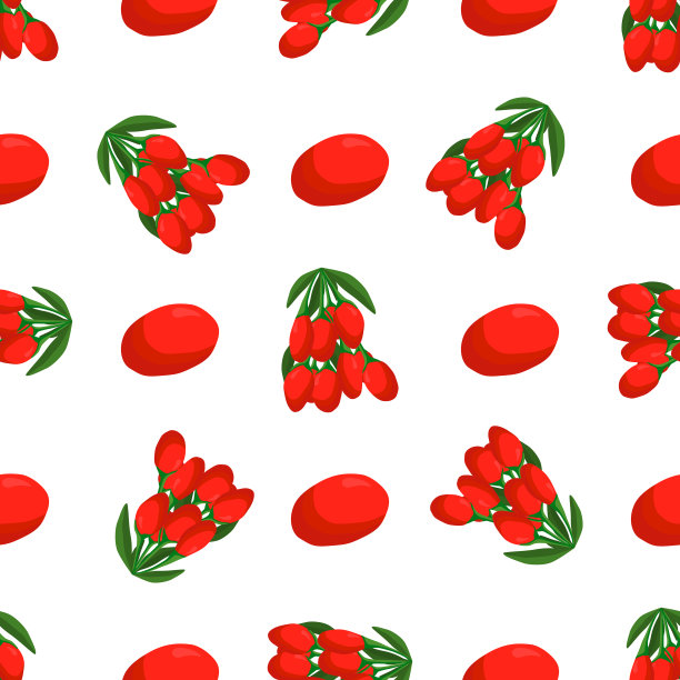 主题上大大的彩色无缝枸杞图片下载