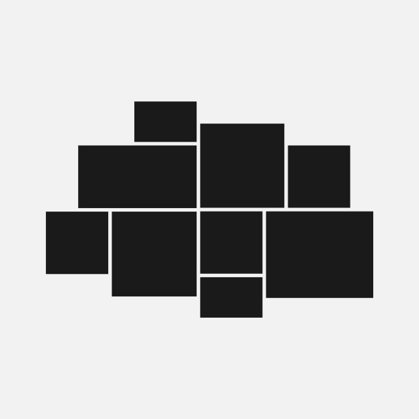 照片拼贴框架设置孤立的灰色图片下载