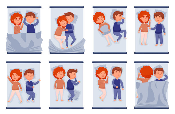 一对夫妇在床上睡觉图片下载