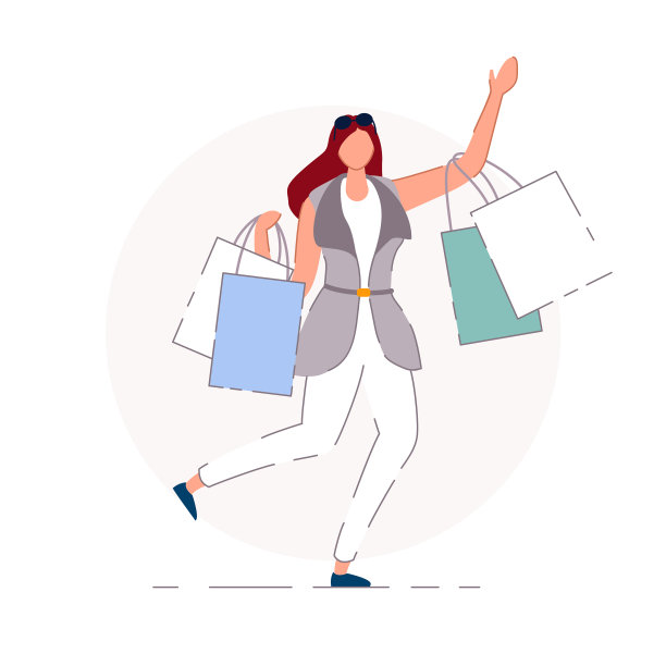 快乐购物者孤立快乐购物者图片下载