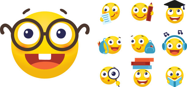 为学校和教育设置表情符号图片下载