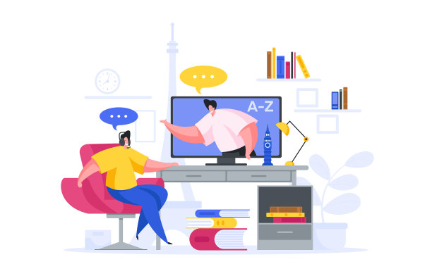 快乐的人在家在线学习外语图片下载