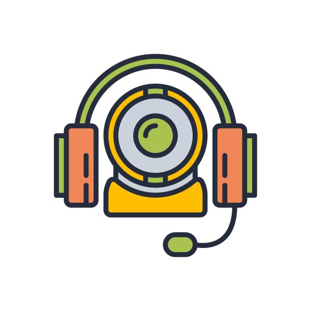 视频通话图标。在线学习，虚拟会议概念图标矢量插图。图片下载