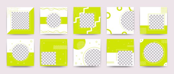 推广社交媒体广场横幅模板。现代一套可编辑的最小时尚模板的传单，卡片和网络广告推广在时尚的颜色图片下载