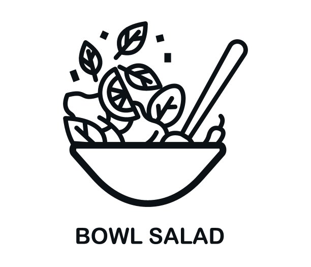 沙拉在碗细线图标。健康食品。现代矢量图沙拉吧。图片下载