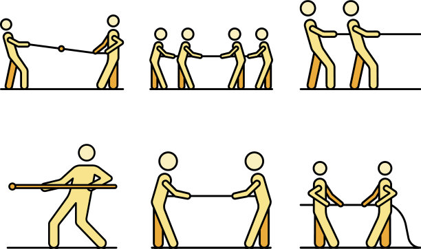 拔河战图标设置平坦图片下载