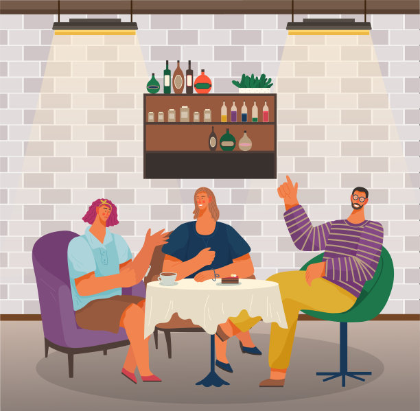 人们在周末，朋友在咖啡馆喝咖啡图片下载