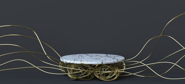 抽象背景白色大理石上的金线3D图片下载