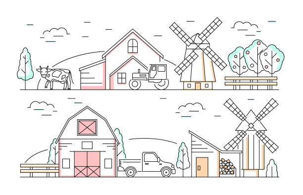 农产品概念轮廓线型风格图片下载