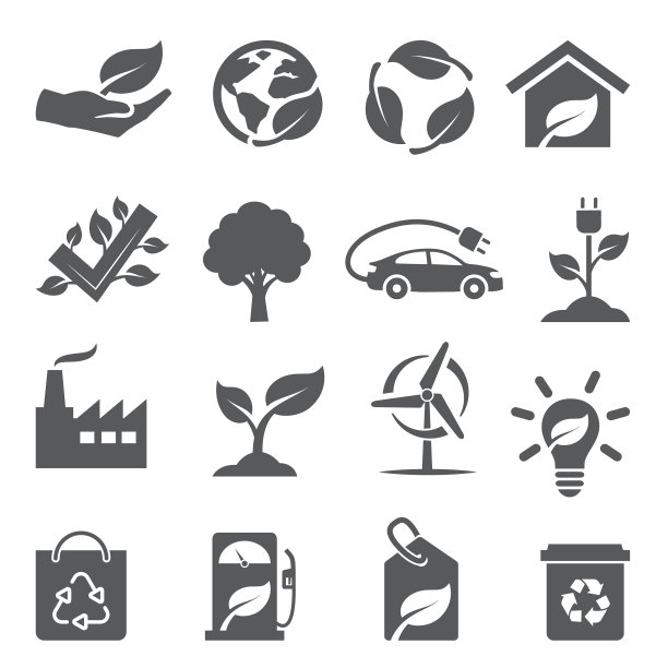 生态图标设置在白色背景上图片下载