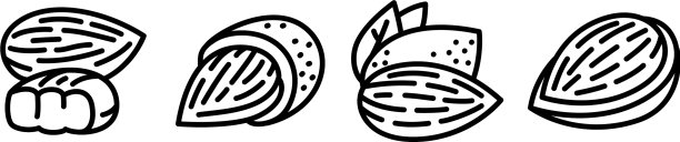 杏仁图标设置轮廓风格图片下载