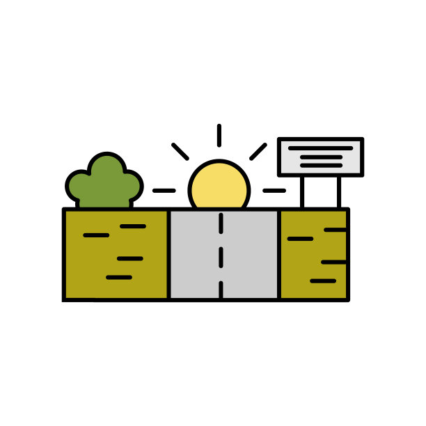 道阳景观线图标。景观图标元素图片下载