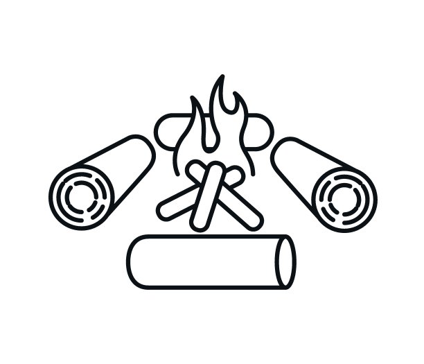 篝火矢量草图图标。简约的细线图标，优质的设计元素。图片下载