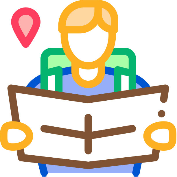 游客阅读地图图标大纲图片下载