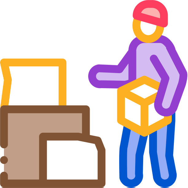 无家可归与纸板箱图标轮廓图片下载