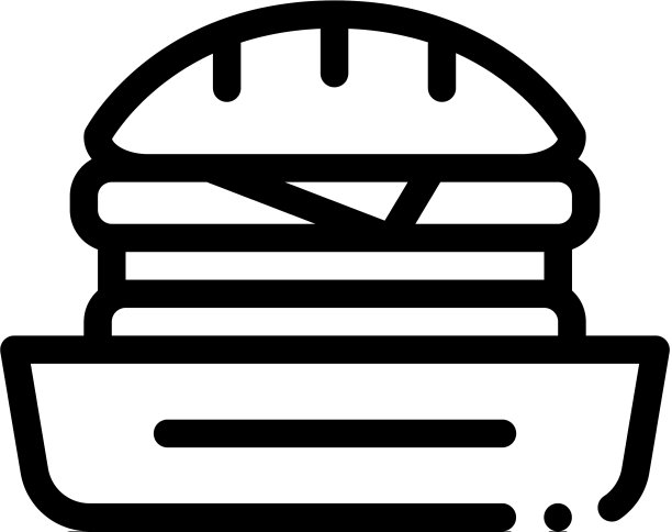 汉堡快餐图标轮廓图片下载